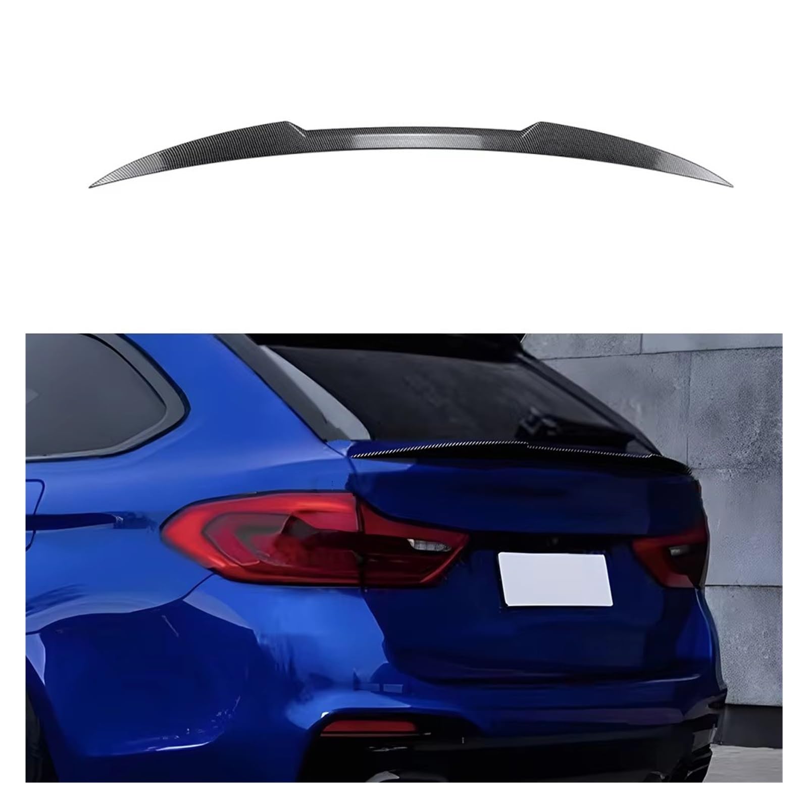 Auto Heckflügel Für 5 Serie G31 2018-2023 Touring Heck Mit Mittlerem Schwanzflügel Spoiler Fixierter Flügel Car Body Kit Modifikation Glänzend Schwarz Auto-Heckspoiler von QIFANB