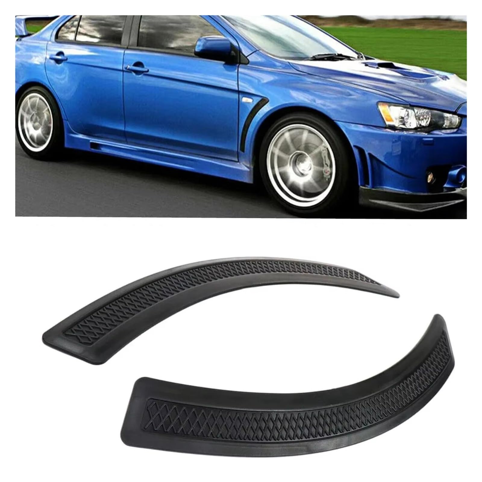 Auto Heckflügel Für Mitsubishi Lancer EVO 2008-2015 ABS Türseitenkotflügelverbreiterung Entlüftungsaufkleber Verkleidung Spoilerabdeckung Schwarz Auto Autodekoration Auto-Heckspoiler von QIFANB