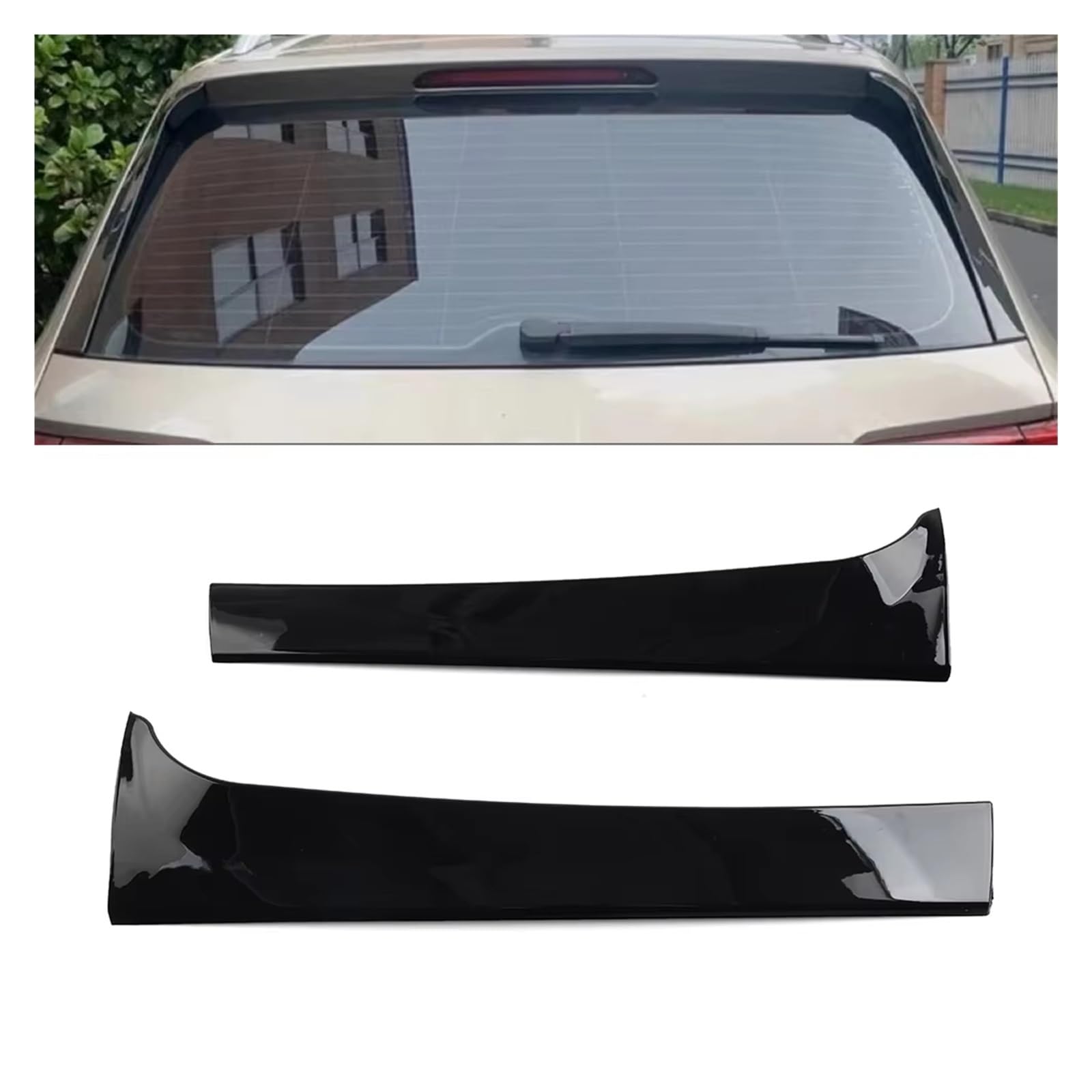 Auto Heckflügel Für VW Für Tiguan MK2 Standard 2017 2018 2019 2020 2021 2022 2023 2 Stücke Auto Hinten Stamm Fenster Seite Flügel Splitter Spoiler Auto-Heckspoiler von QIFANB