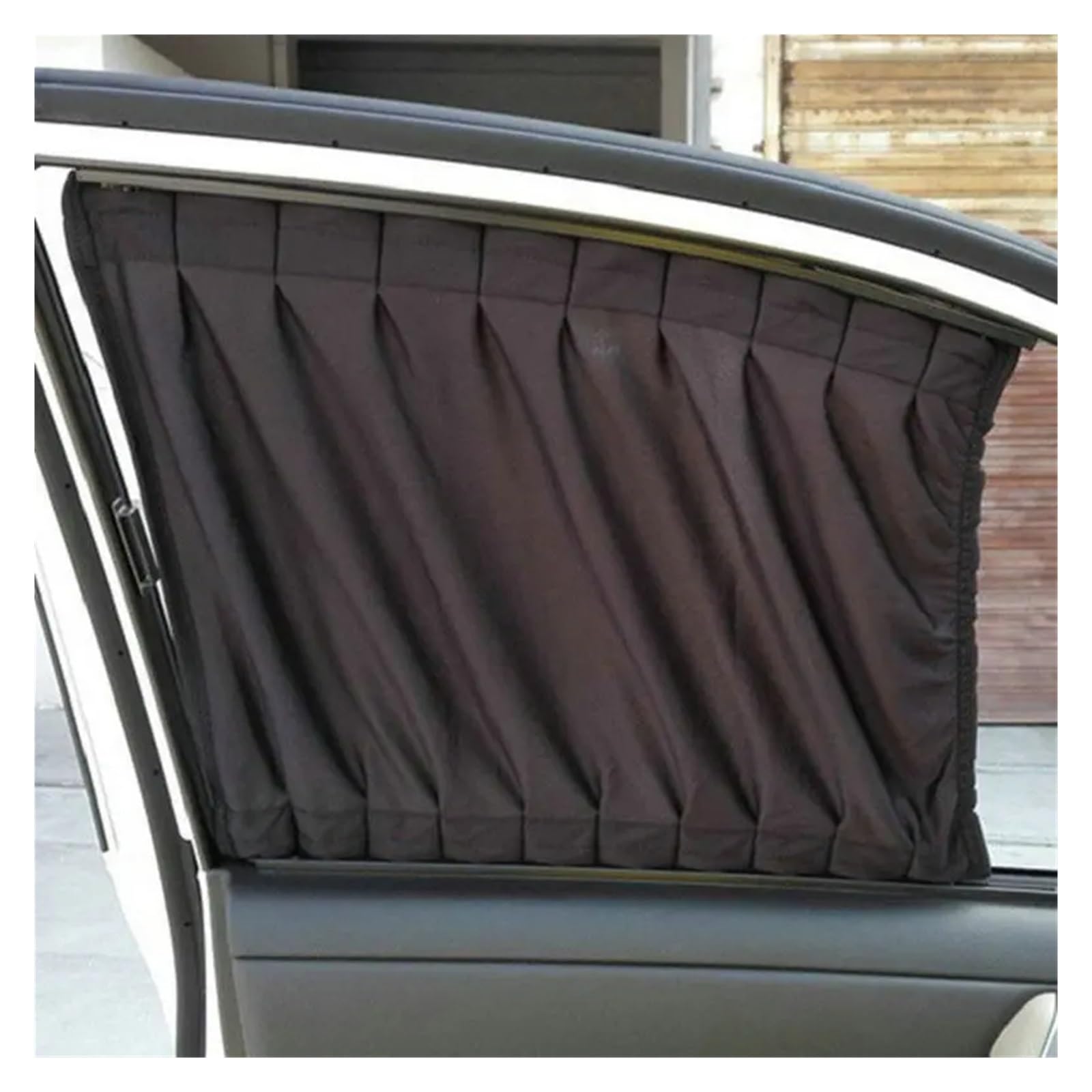 Auto Sonnenblende 2 X 50L/50S Dehnbarer Kunststoff-Seitenfenster-Sonnenschutzvorhang Für Schienenfahrzeuge, Autofenster-Sonnenblende Mit Elastischer Kordel Auto Sichtschutz Fenster(50L Black) von QIFANB