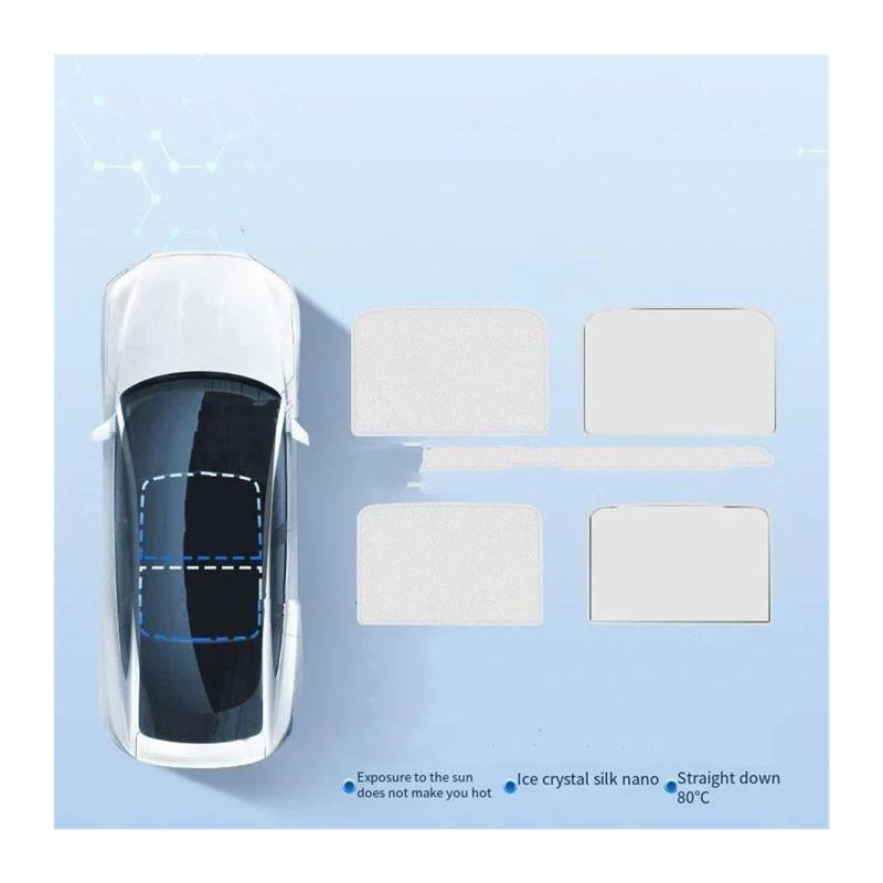 Auto Sonnenblende Für Tesla Für Modell 3/Y 2021 2022-2023 Schiebedach-Sonnenschutzvorhänge Wärmedämmdach Mit Elektrostatischer Adsorption Und Sonnenschutzfunktion Auto Sichtschutz Fenster(B Beige) von QIFANB