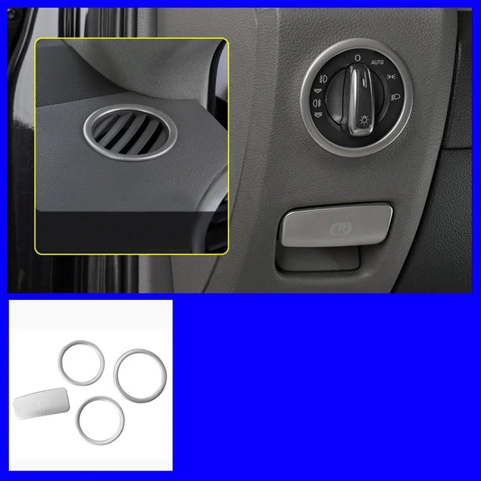 Automobilinnenraum Für Q7 2008 2009 2010 2011 2012 2013-2015 Innenzubehör Edelstahl Auto Styling Armaturenbrett Panel Luftauslass Ring Rahmen Abdeckung Aufkleber Trim Zubehör Den Autoinnenraum(Silber) von QIFANB