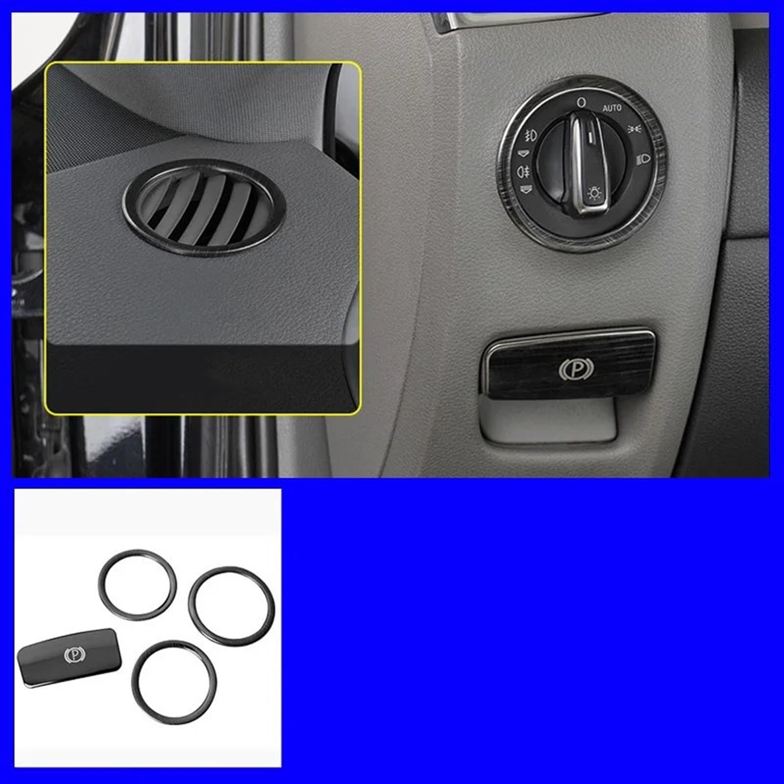 Automobilinnenraum Für Q7 2008 2009 2010 2011 2012 2013-2015 Innenzubehör Edelstahl Auto Styling Armaturenbrett Panel Luftauslass Ring Rahmen Abdeckung Aufkleber Trim Zubehör Den Autoinnenraum(Schwarz von QIFANB