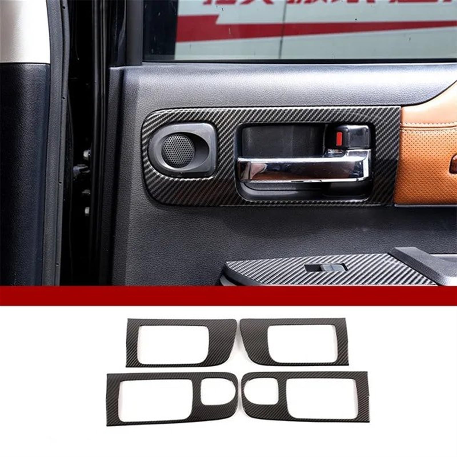 Automobilinnenraum Für Toyota Für Tundra 2014 2015 2016 2017-2021 Fensterheber Schalter Dashboard Trim Navigation Panel Rahmen Abdeckung ABS Carbon Faser Innenleisten Zubehör Den Autoinnenraum(4) von QIFANB