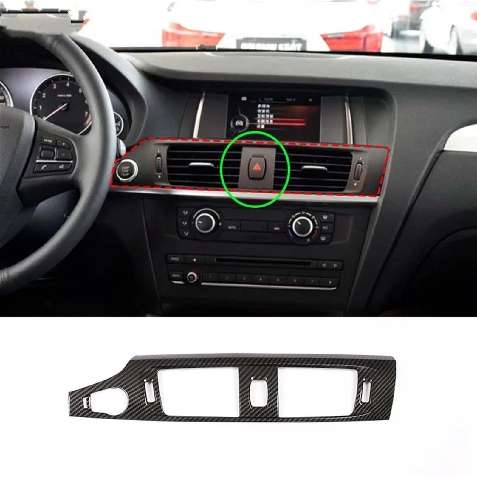 Automobilinnenraum Für X3 Für F25 2011 2012 2013 2014 2015 2016 2017 Carbon Fiber Car Center Control Panel Lenkrad Tür Trim Aufkleber Auto Innen Dekoration Abdeckung Zubehör Den Autoinnenraum(6) von QIFANB