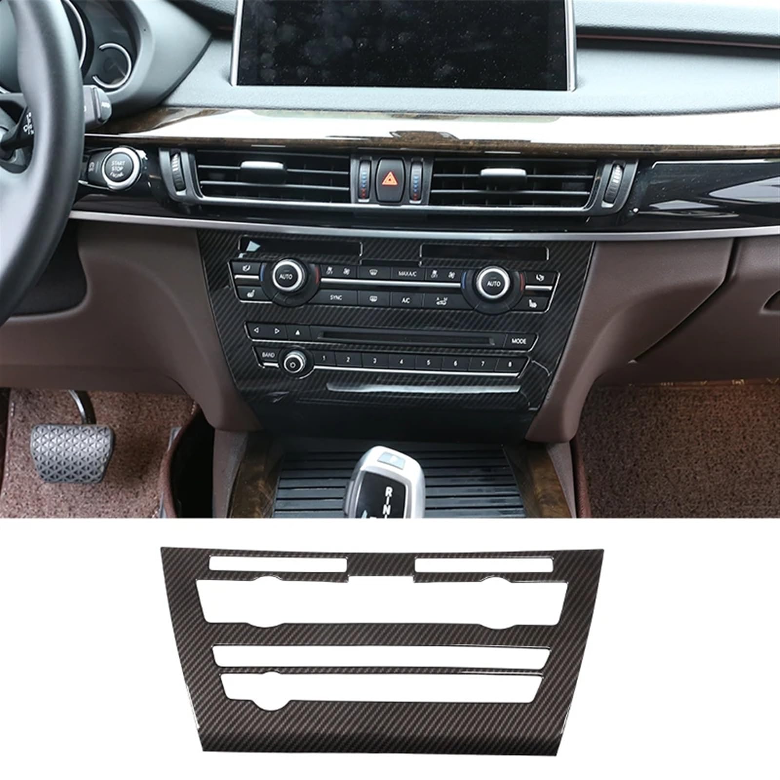 Automobilinnenraum Für X5 Für F15 Für X6 Für F16 2014 2015 2016-2018 Lenkrad Armaturenbrett Konsole Schalthebel Panel Aufkleber Auto Innen Carbon Faser Trim Abdeckung Zubehör Den Autoinnenraum(9) von QIFANB