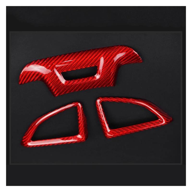 Panel Dekoration Trim Auto Innenleisten Für Chevrolet Für Camaro Carbon Faser Auto Lenkrad Panel Dekoration Aufkleber 2016-2021 Trim Dekoration Abdeckung Trim(Rot) von QIFANB