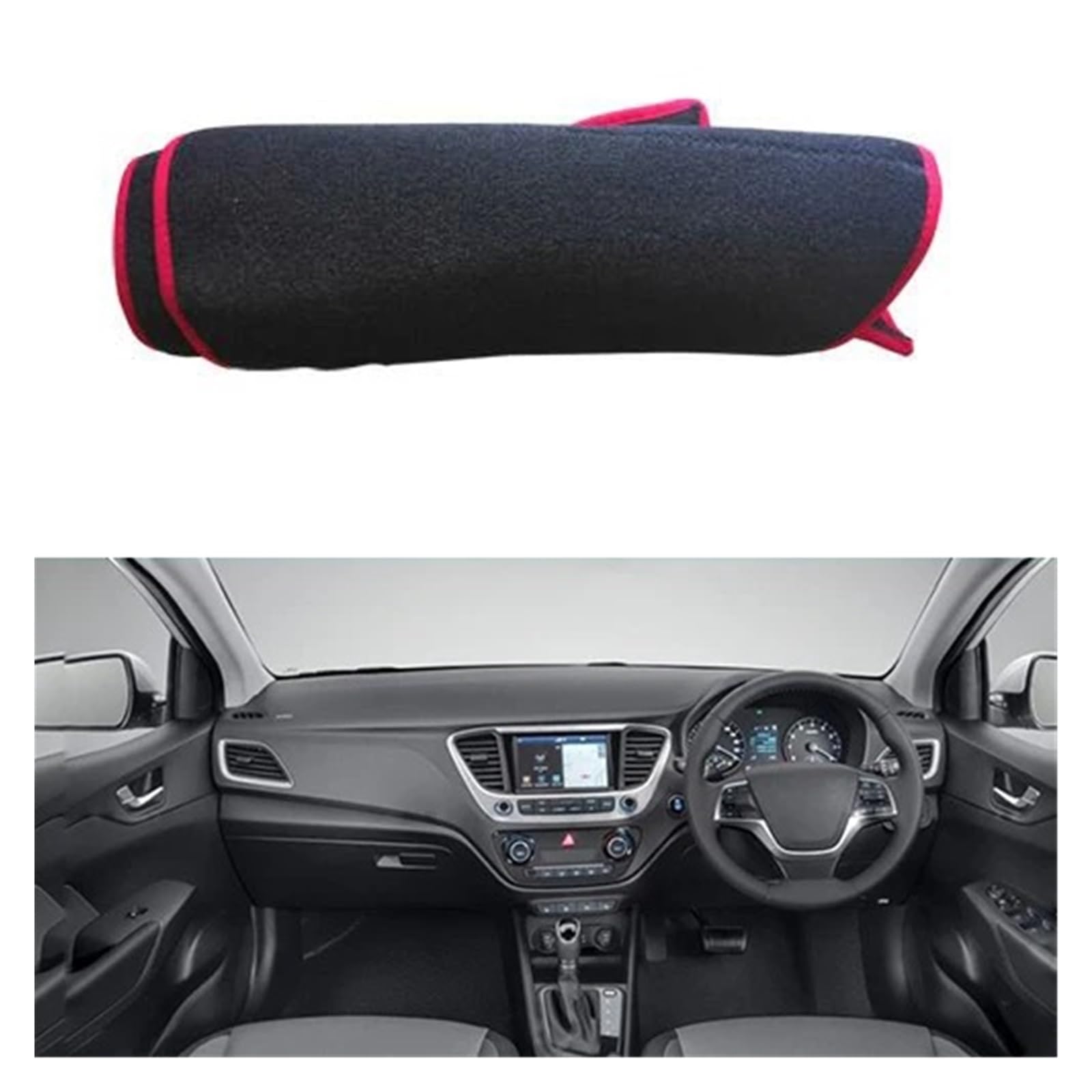 Armaturenbrett Pad Teppich Für Hyundai Für Solaris 2 Für Accent Für Verna 2017 2018 2019 2020 Sonnenschutz Teppich Auto Innere Dashmat Dash Matte Armaturenbrett Abdeckung Teppich Dashmat(RHD Red) von QILINGS