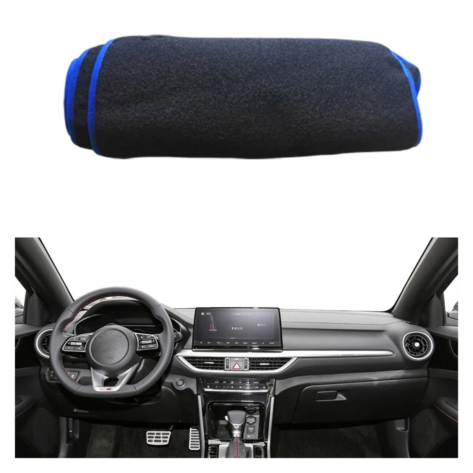 Armaturenbrett Pad Teppich Für KIA Für Sorento 2021 2022 LHD RHD Auto Sonnenschutz DashMat Anti-UV Anti-Sonne Auto Armaturenbrett Abdeckung Teppich Armaturenbrett Matte Pad Teppich Dashmat(LHD Blue Ed von QILINGS