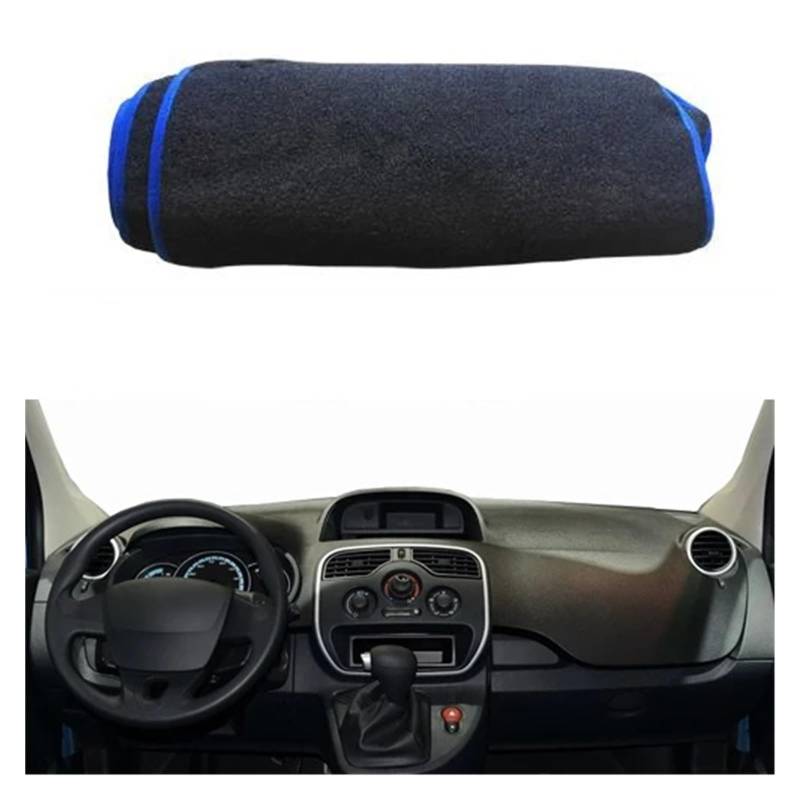 Armaturenbrett Pad Teppich Für Kangoo 2010 2011 2012 2013 2014 2015 2016 2017 2018 2019 Auto Innere Dashboard Abdeckung Dash Matte Teppich Sonnenschutz Bord DashMat Anti-Uv Teppich Dashmat(LHD Blue) von QILINGS