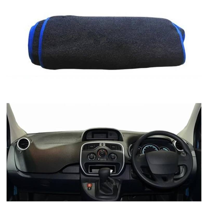 Armaturenbrett Pad Teppich Für Kangoo 2010 2011 2012 2013 2014 2015 2016 2017 2018 2019 Auto Innere Dashboard Abdeckung Dash Matte Teppich Sonnenschutz Bord DashMat Anti-Uv Teppich Dashmat(RHD Blue) von QILINGS