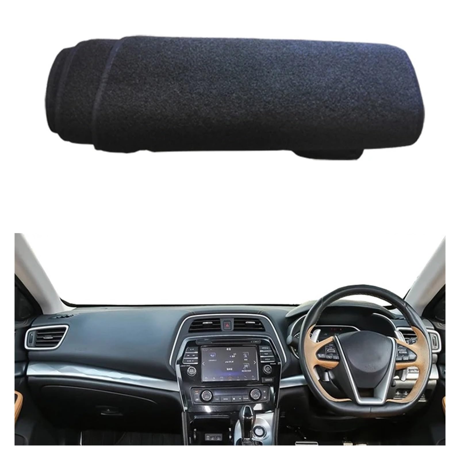 Armaturenbrett Pad Teppich Für Nissan Für Maxima 2016-2023 Auto Sonnenschutz DashMat Anti-UV Anti-Sonne Teppich Pad Kissen Auto Dashboard Abdeckung Teppich Armaturenbrett Matte Teppich Dashmat(RHD Bla von QILINGS