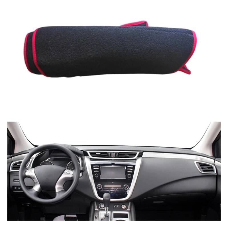 Armaturenbrett Pad Teppich Für Nissan Für Murano III Z52 2015 2016 2017 2018 2019 2020 Auto Armaturenbrett-Abdeckung Teppich Cape Teppich Pad Teppich Dashmat Sonnenschutz Pad Teppich Dashmat(LHD Red) von QILINGS