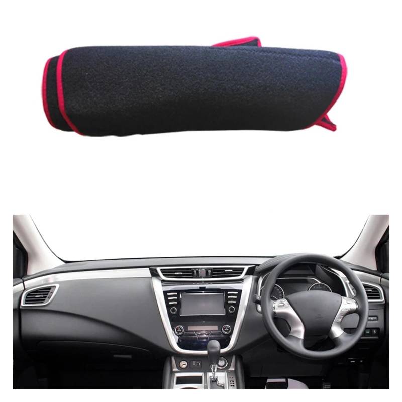 Armaturenbrett Pad Teppich Für Nissan Für Murano III Z52 2015 2016 2017 2018 2019 2020 Auto Armaturenbrett-Abdeckung Teppich Cape Teppich Pad Teppich Dashmat Sonnenschutz Pad Teppich Dashmat(RHD Red) von QILINGS