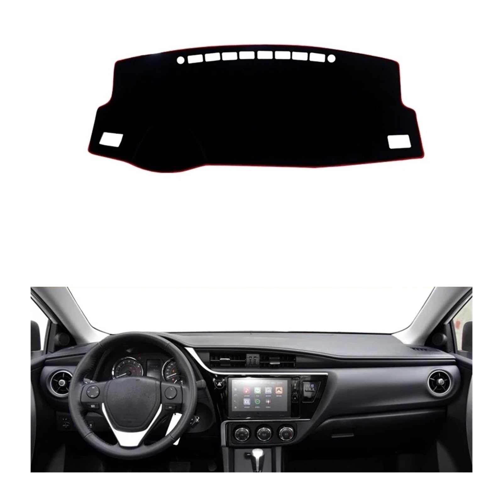 Armaturenbrett Pad Teppich Für Toyota Für Corolla E160 E170 E180 2014 2015 2016 2017 2018 Auto Dashboard Vermeiden Licht Pad Instrument Plattform Schreibtisch Abdeckung Matten Teppich Dashmat(Front Re von QILINGS