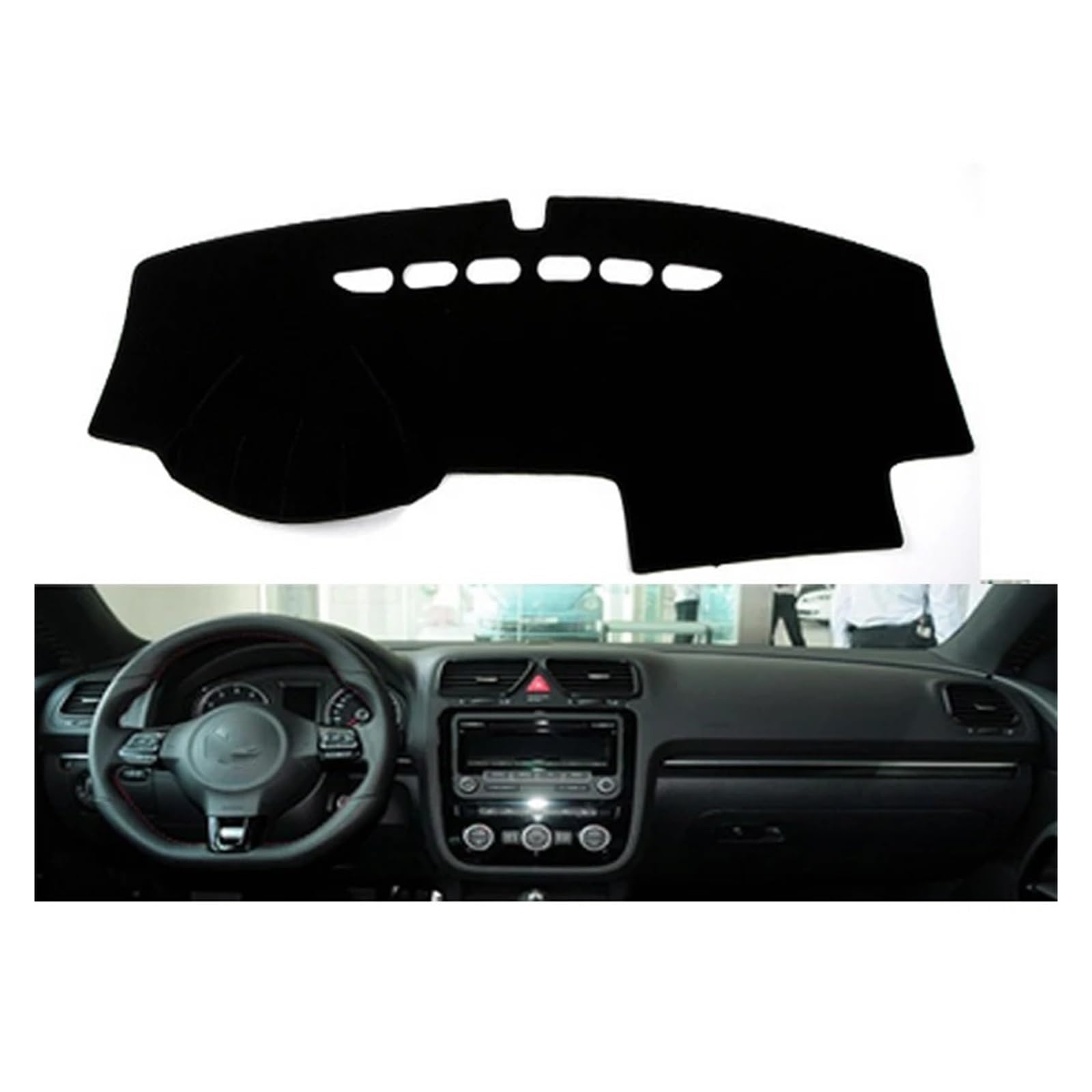 Armaturenbrett Pad Teppich Für VW Für Eos Für Scirocco 2009 2010 2011 2012 2013 2014 2015 Auto Armaturenbrett Abdeckungen Matte Schatten Kissen Pad Teppiche Zubehör Teppich Dashmat(Black Edge,Linkslen von QILINGS