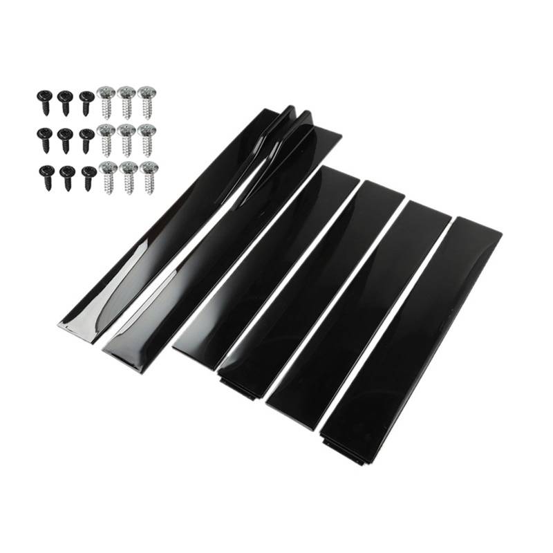 Car Body Side Rock 2 M/2,2 M Universal Für VW Für Passat Für Jetta Für Polo Für Scirocco Auto Seite Röcke Verlängerung Rocker Panels Lip Stoßstange Auto Seitenrock Splitter(2m Bright Black) von QILINGS