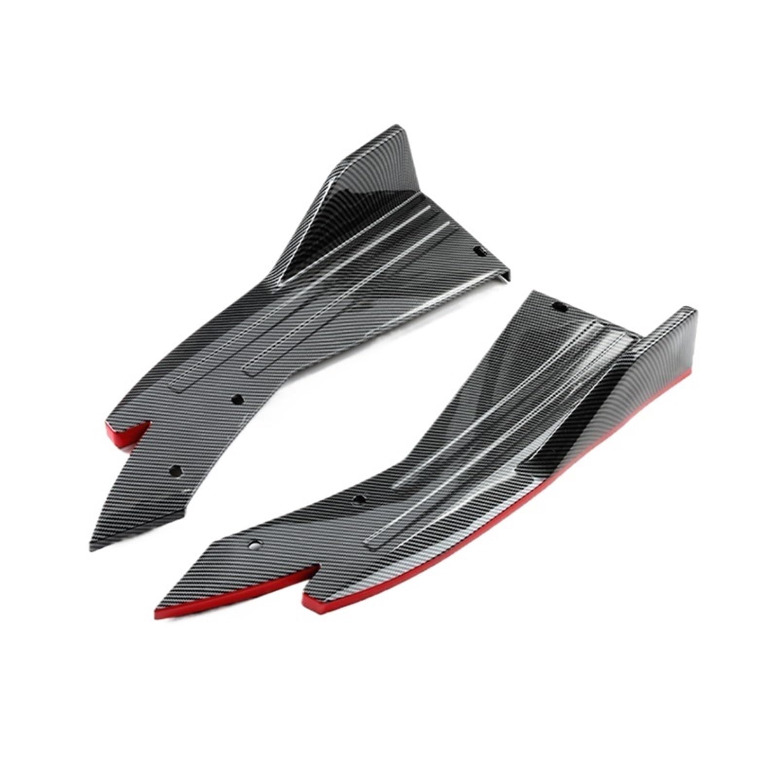 Car Body Side Rock 2PCS Auto Hintere Stoßstange Lip Winglets Seite Rock Splitter Spoiler Flügel Trim Auto Dekorative Pretective Universal Auto Seitenrock Splitter(Carbon Fiber Red) von QILINGS