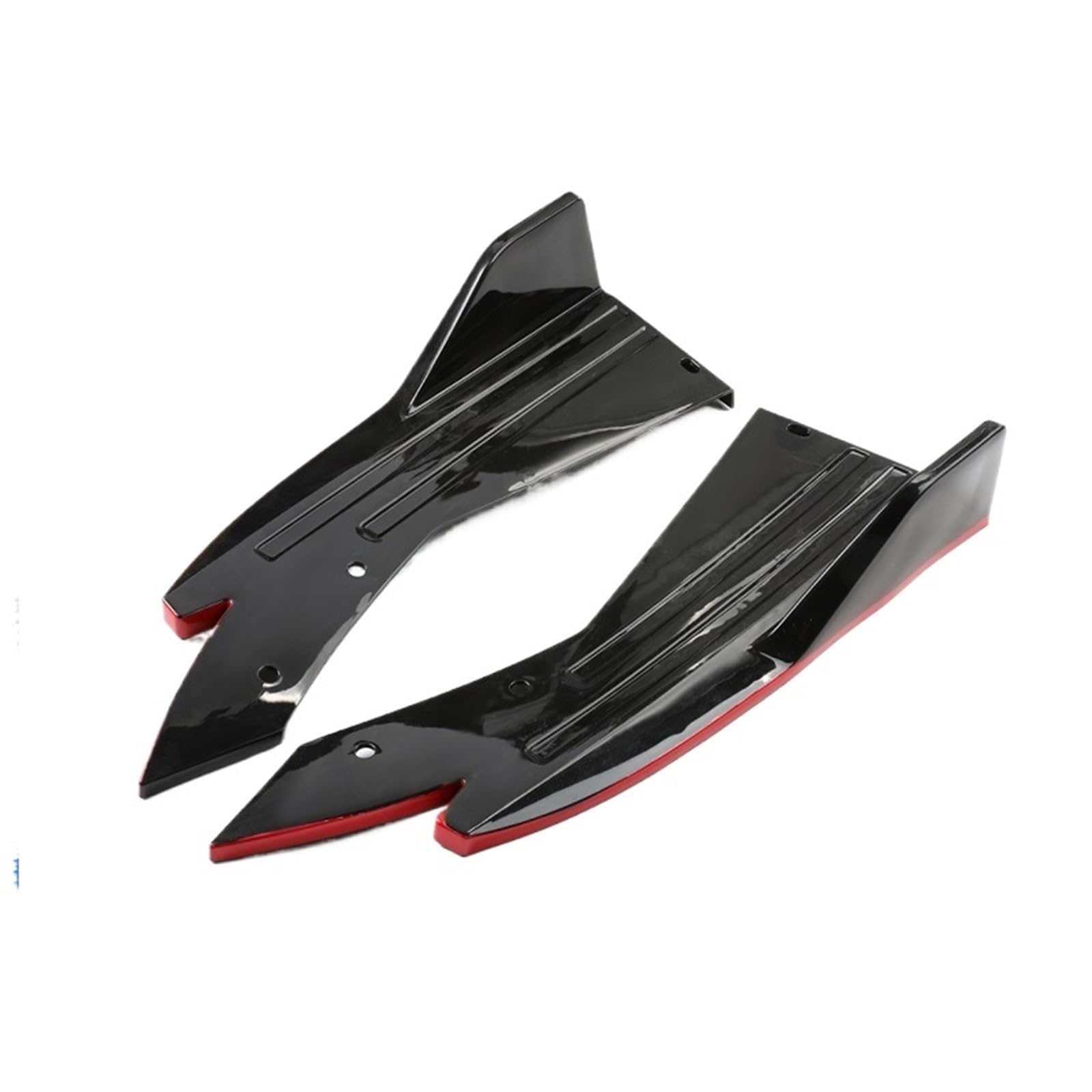 Car Body Side Rock 2PCS Universal Auto Hinten Bumper Spoiler Lip Flügel Trim Schutz Anti-Crash Diffusor Seite Rock Wrap Winkel Splitter Auto Seitenrock Splitter(Bright Black Red) von QILINGS