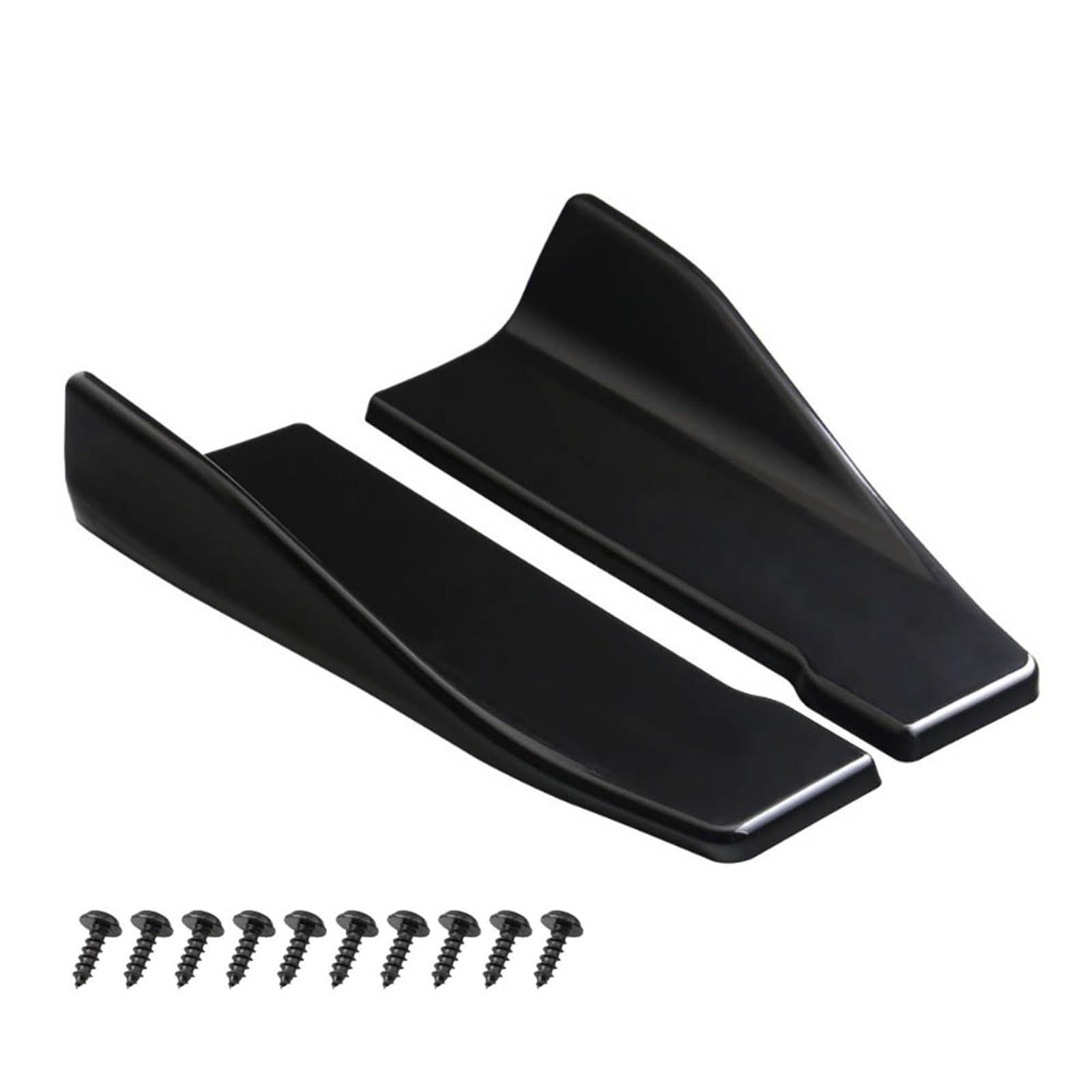 Car Body Side Rock 35 cm 48 cm Universal Fit Auto Spoiler seitliche Stoßstange hinten Seitenrock Lip Rocker Wings Schutz Zierleisten Auto Seitenrock Splitter(35cm Black) von QILINGS