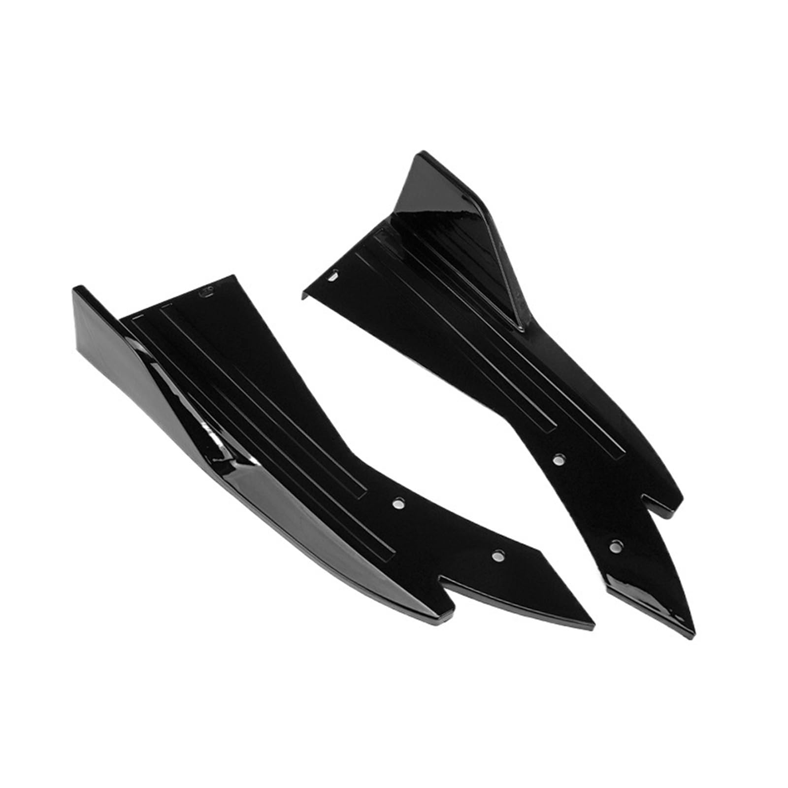 Car Body Side Rock EIN Paar Für Tesla Auto Hintere Stoßstange Lip Universal Schwarz Carbon Faser Winglet Seite Rock Spoiler Flügel Trim Splitter Auto Seitenrock Splitter(Bright Black) von QILINGS