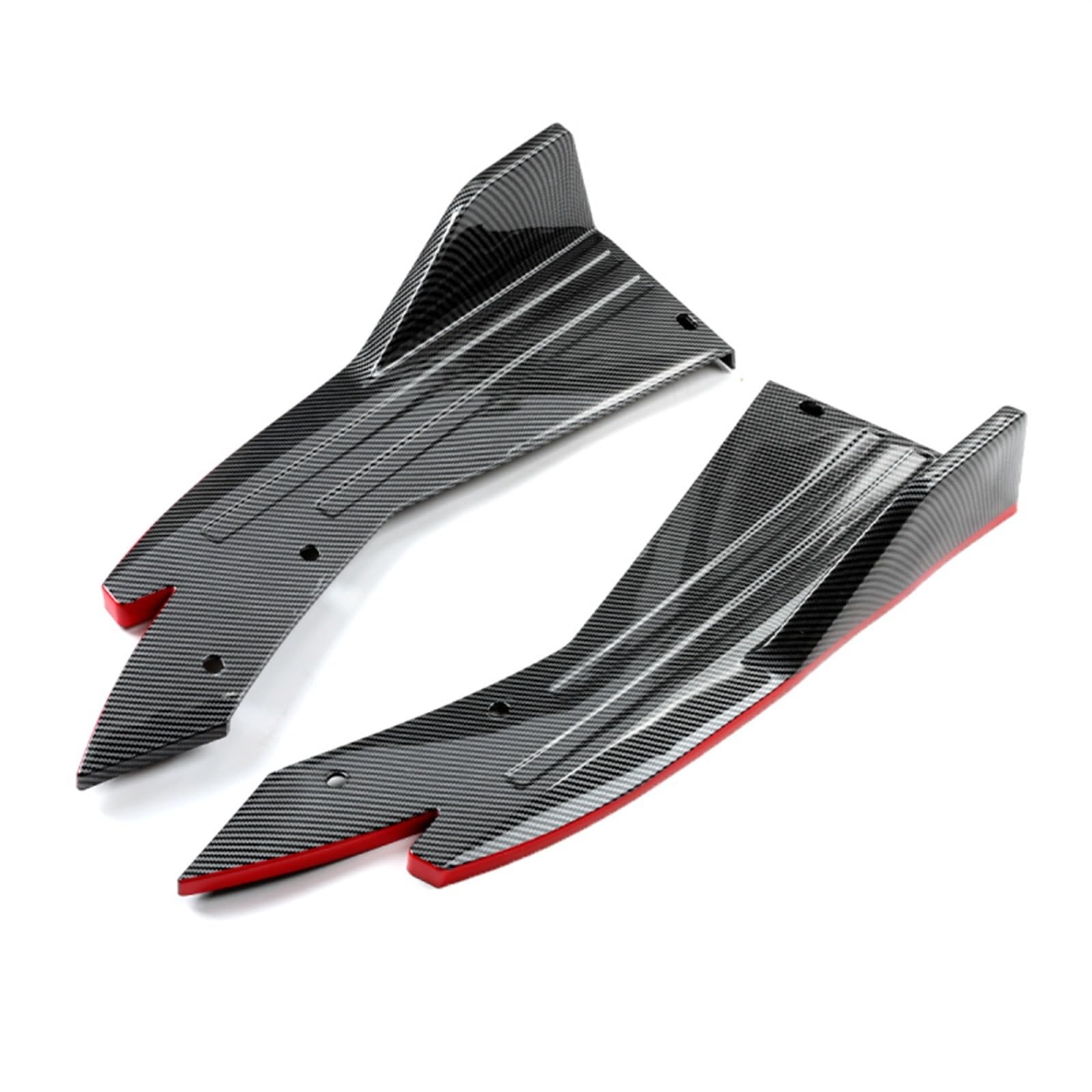 Car Body Side Rock EIN Paar Für Tesla Auto Hintere Stoßstange Lip Universal Schwarz Carbon Faser Winglet Seite Rock Spoiler Flügel Trim Splitter Auto Seitenrock Splitter(Carbon Fiber Red) von QILINGS