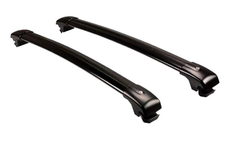 Dachträger 2PCS Für Chevy Für Captiva 2018-2024 Dachreling Rack Querstangen Querstangen Abschließbare Aluminium Legierung Dachgepäckträger(Schwarz) von QILINGS