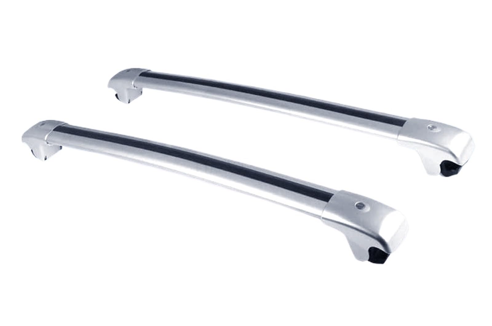 Dachträger 2PCS Für SsangYong Für Rexton 2017-2024 Dachreling Rack Querstangen Kreuz Bars Abschließbare Aluminium Legierung Dachgepäckträger(Silber) von QILINGS