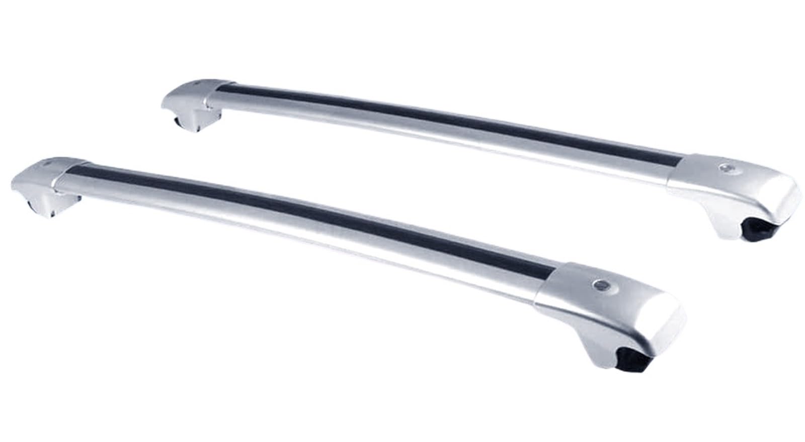 Dachträger 2PCS Für Toyota Für Land Für Cruiser LC300 J300 2021-2023 Dach Schiene Rack Riegel Kreuz Bars Abschließbare Aluminium Legierung Dachgepäckträger(Silber) von QILINGS