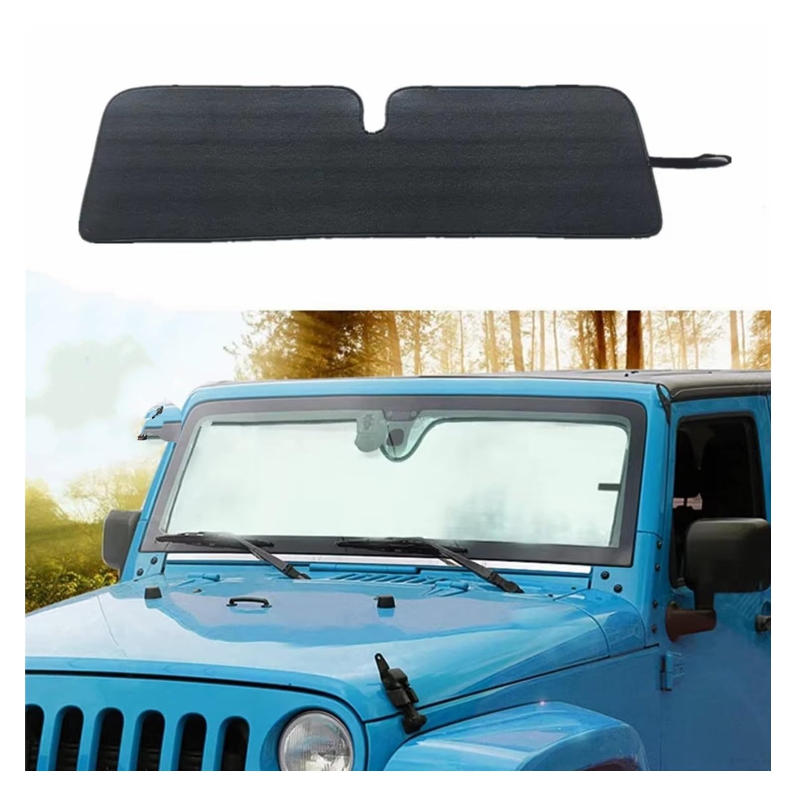 Frontscheibenabdeckung Für Jeep Für Wrangler TJ JK 1997-2017 Auto Frontscheibe Sonnenschutz Anti UV Ray Fenster Sonnenblende Schutz Abdeckung Sonnenschutz Seitenscheibe von QILINGS