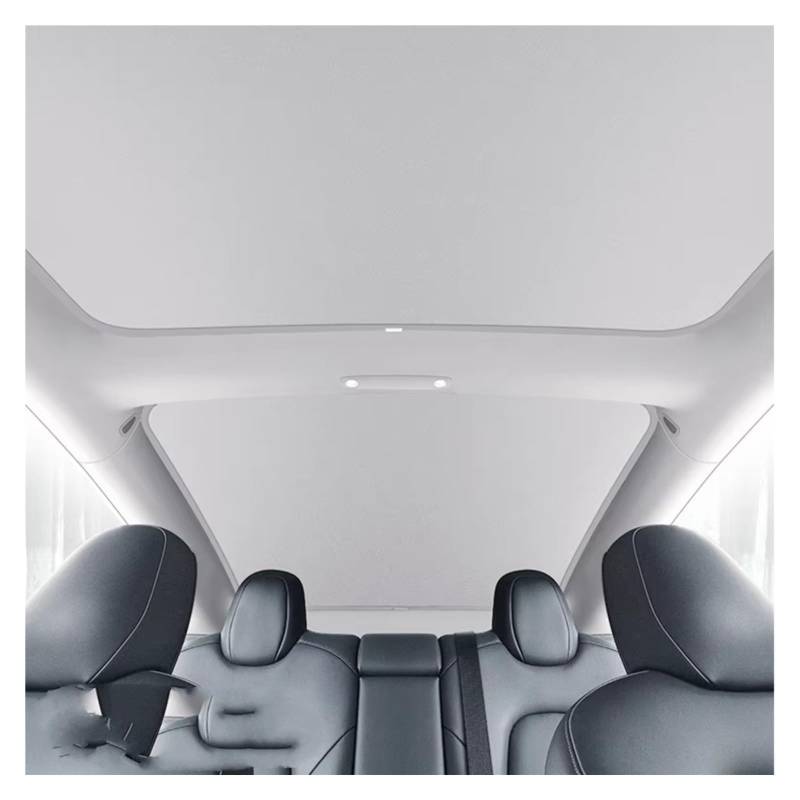 Frontscheibenabdeckung Für Tesla Für Modell 3 Y 2021-2024 Upgrade EIS Tuch Schnalle Sonnenschutz Glas Dach Sonnenschirm Vorne Hinten Schiebedach Dachfenster Sonnenschutz Seitenscheibe(M3 h White) von QILINGS