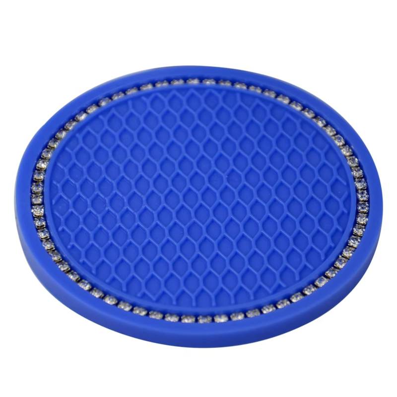 Innenzubehör Auto Coaster Wasser Tasse Flasche Halter Anti-slip Pad Matte Silica Gel Für Innen Dekoration Auto Styling Zubehör Auto Innenform(Blue) von QILINGS