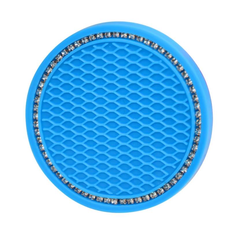 Innenzubehör Auto Coaster Wasser Tasse Flasche Halter Anti-slip Pad Matte Silica Gel Für Innen Dekoration Auto Styling Zubehör Auto Innenform(Light Blue) von QILINGS