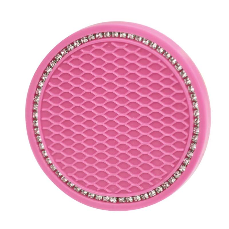 Innenzubehör Auto Coaster Wasser Tasse Flasche Halter Anti-slip Pad Matte Silica Gel Für Innen Dekoration Auto Styling Zubehör Auto Innenform(Pink) von QILINGS