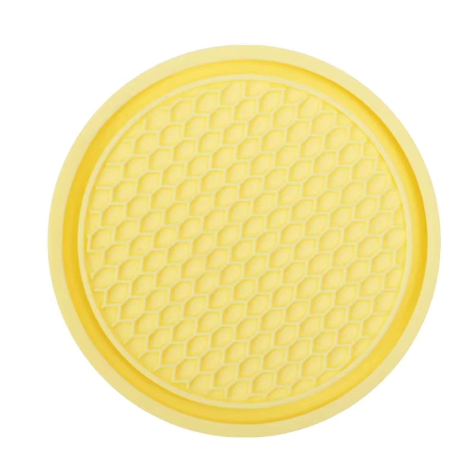 Innenzubehör Auto Tasse Untersetzer Wasser Tasse Anti Slip Pad Universal Embedded Dekorative Untersetzer Auto Innen Dekor Zubehör Auto Innenform(1pcs Yellow) von QILINGS