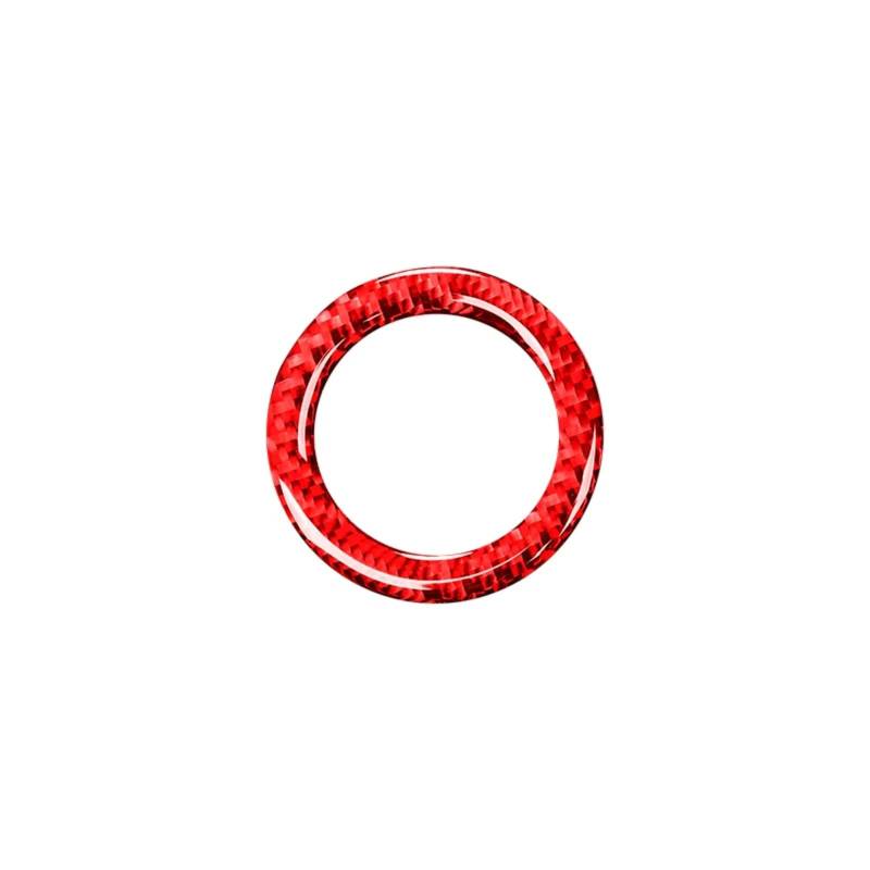 Innenzubehör Für 3 Serie E46 1999-2004 Carbon Fiber Innen Auto Lenkrad Panel Dekorative Ring Trim Abdeckung Aufkleber Auto Innenform(Red) von QILINGS