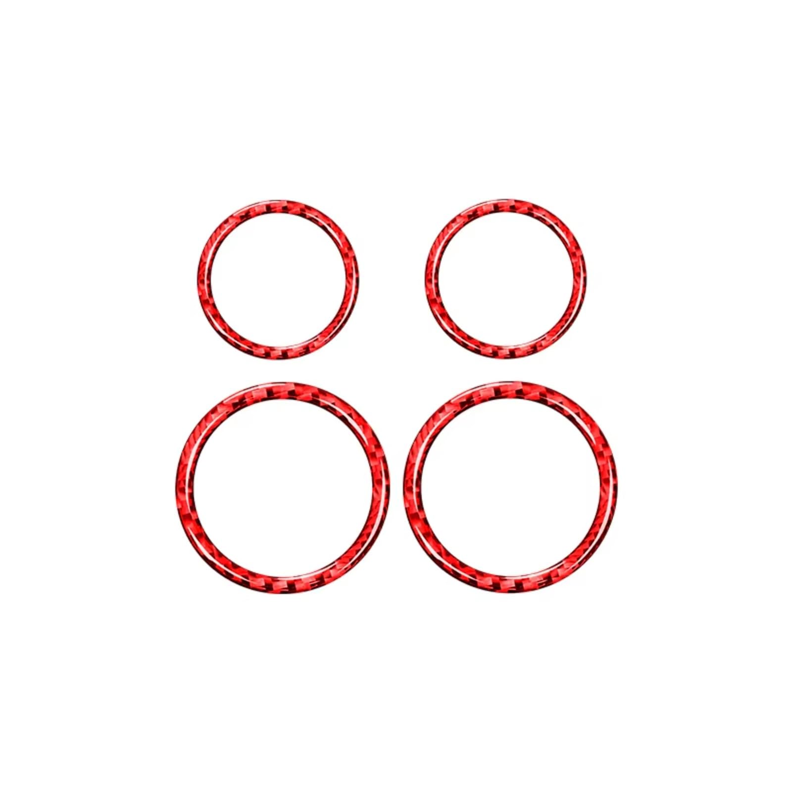 Innenzubehör Für 3 Serie E46 1999-2004 Carbon Fiber Innen Auto Tür Horn Ring Dekorative Rahmen Trim Abdeckung Aufkleber Auto Innenform(Red) von QILINGS