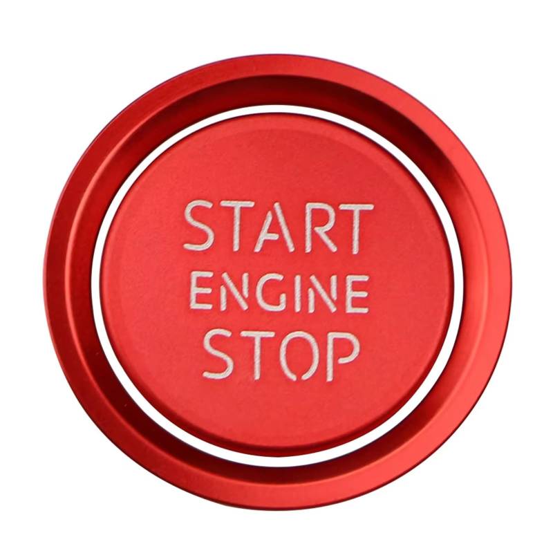 Innenzubehör Für A4 A6 A3 A5 Q3 Q5 Q7 Motor Start Stop Aufkleber Dekorative Schalter Taste Trim Zubehör Auto Innenform(Red) von QILINGS