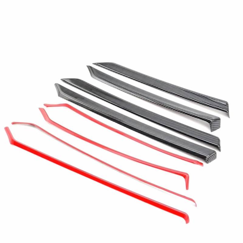 Innenzubehör Für Civic 10th 2016 2017 Auto Auto Innen 8PCS Auto DIY Carbon Faser Auto Tür Innere Schutz Trim Dekoration Auto Innenform(Red) von QILINGS