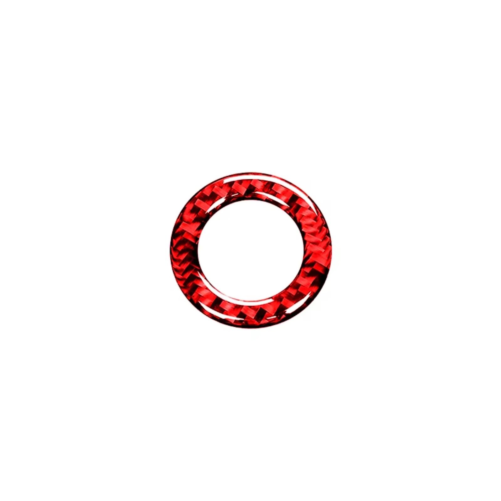 Innenzubehör Für Ford Für Mustang 2009-2014 Carbon Fiber Innen Auto Motor Start Stop Zündschlüssel Ring Aufkleber Rahmen Trim abdeckung Auto Innenform(Red) von QILINGS