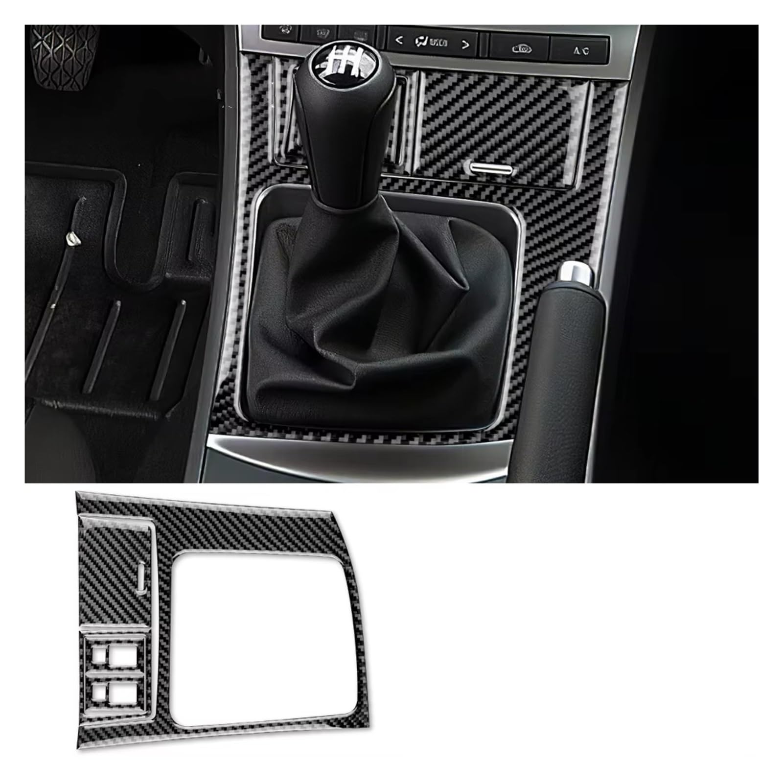 Innenzubehör Für Mazda 3 2010 2011 2012 2013 Innenausstattung Auto Styling Carbon Faser Auto Getriebe Shift Rahmen Panel Abdeckung Aufkleber Auto Innenform(C Black Carbon) von QILINGS