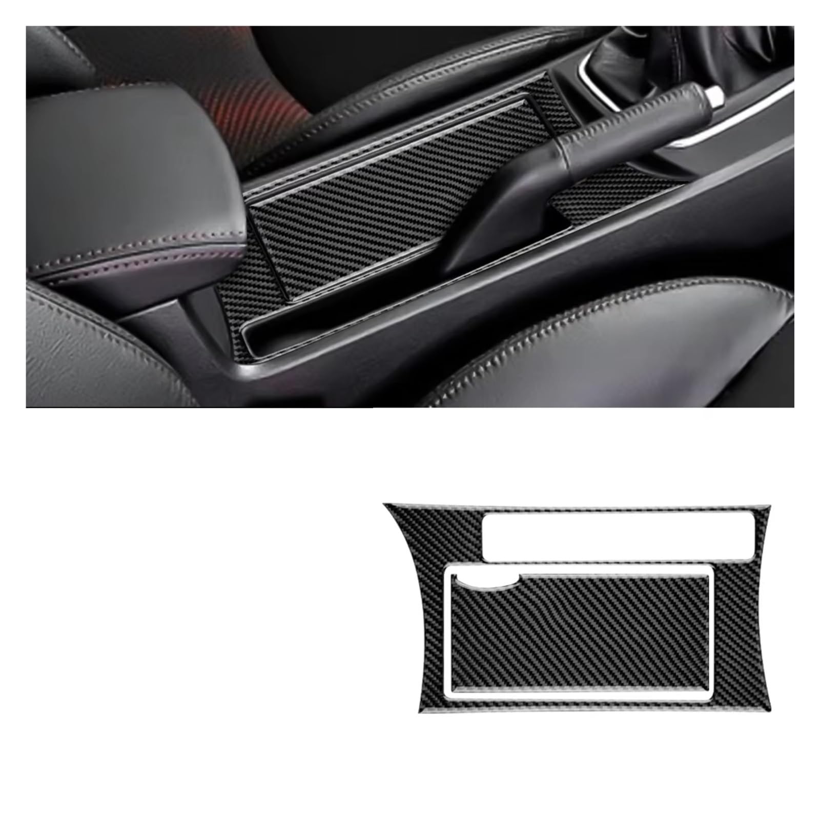 Innenzubehör Für Mazda 3 2010-2013 Trim Interior Car Styling Carbon Faser Auto Wasser Tasse Halter Abdeckung Panel Aufkleber Auto Innenform(Black Carbon) von QILINGS