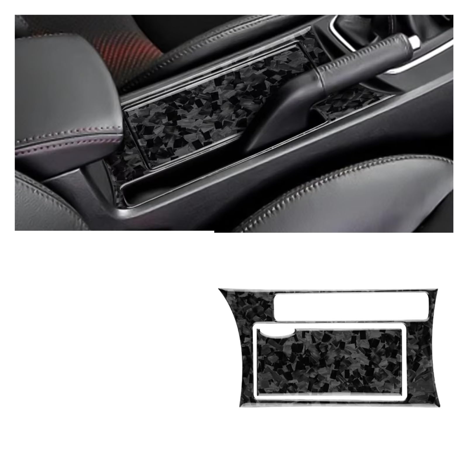 Innenzubehör Für Mazda 3 2010-2013 Trim Interior Car Styling Carbon Faser Auto Wasser Tasse Halter Abdeckung Panel Aufkleber Auto Innenform(Forged Carbon) von QILINGS