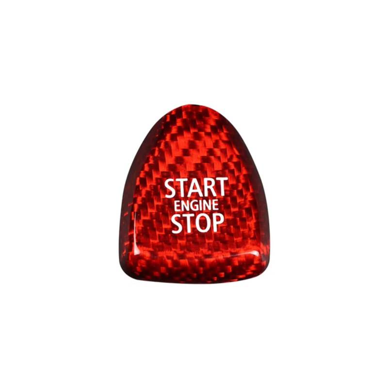 Innenzubehör Für Mini für Cooper F54 F55 F56 F57 F60 Zündung Motor Start Stop Taste Innen Trim Aufkleber Abdeckung Aufkleber Auto Innenform(Red) von QILINGS