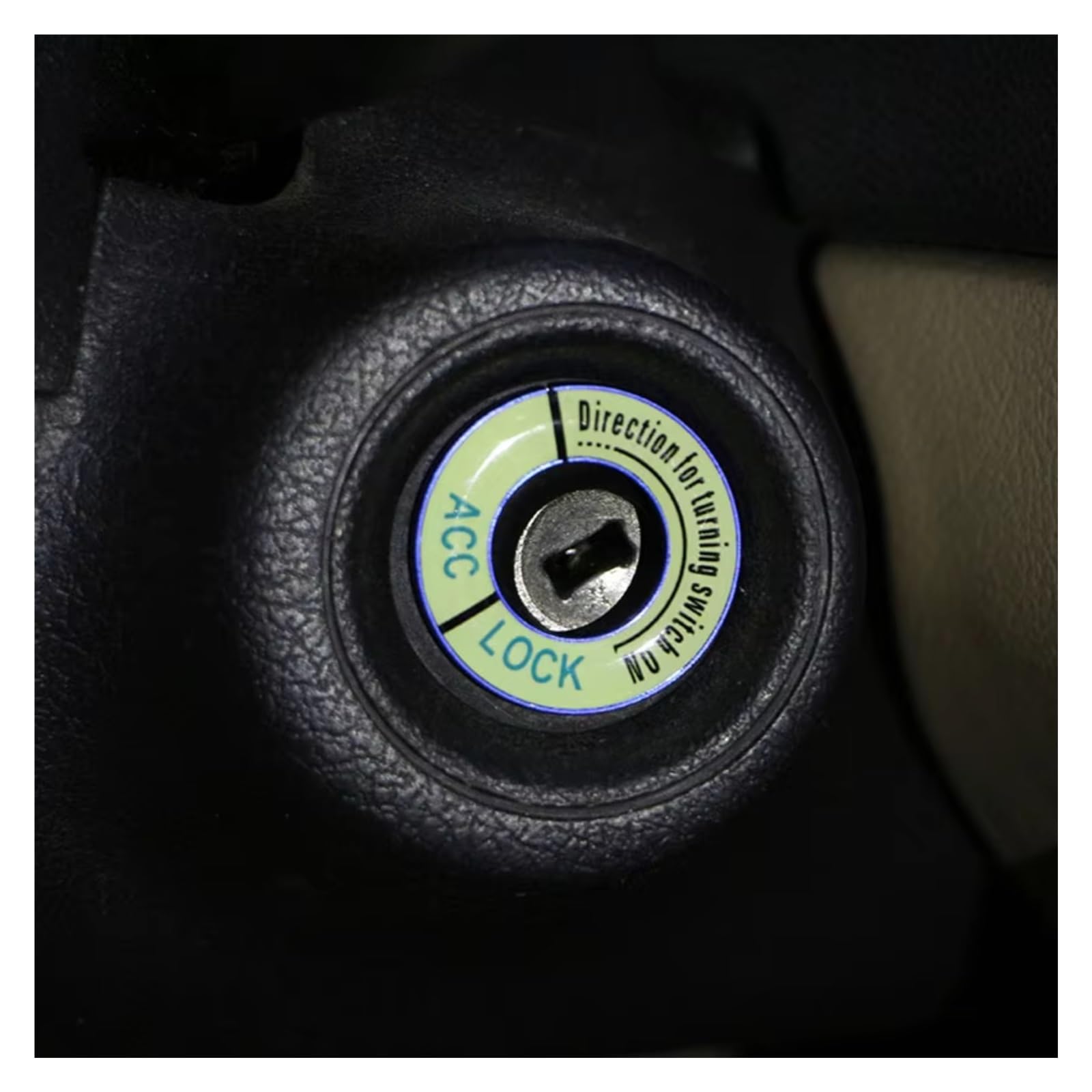 Innenzubehör Für Peugeot 208 301 307 308 2008 3008 5008 Auto Zündschlüssel Ring Abdeckung Dekorative Trim Leuchtende Aufkleber Auto Innenform(Blue) von QILINGS