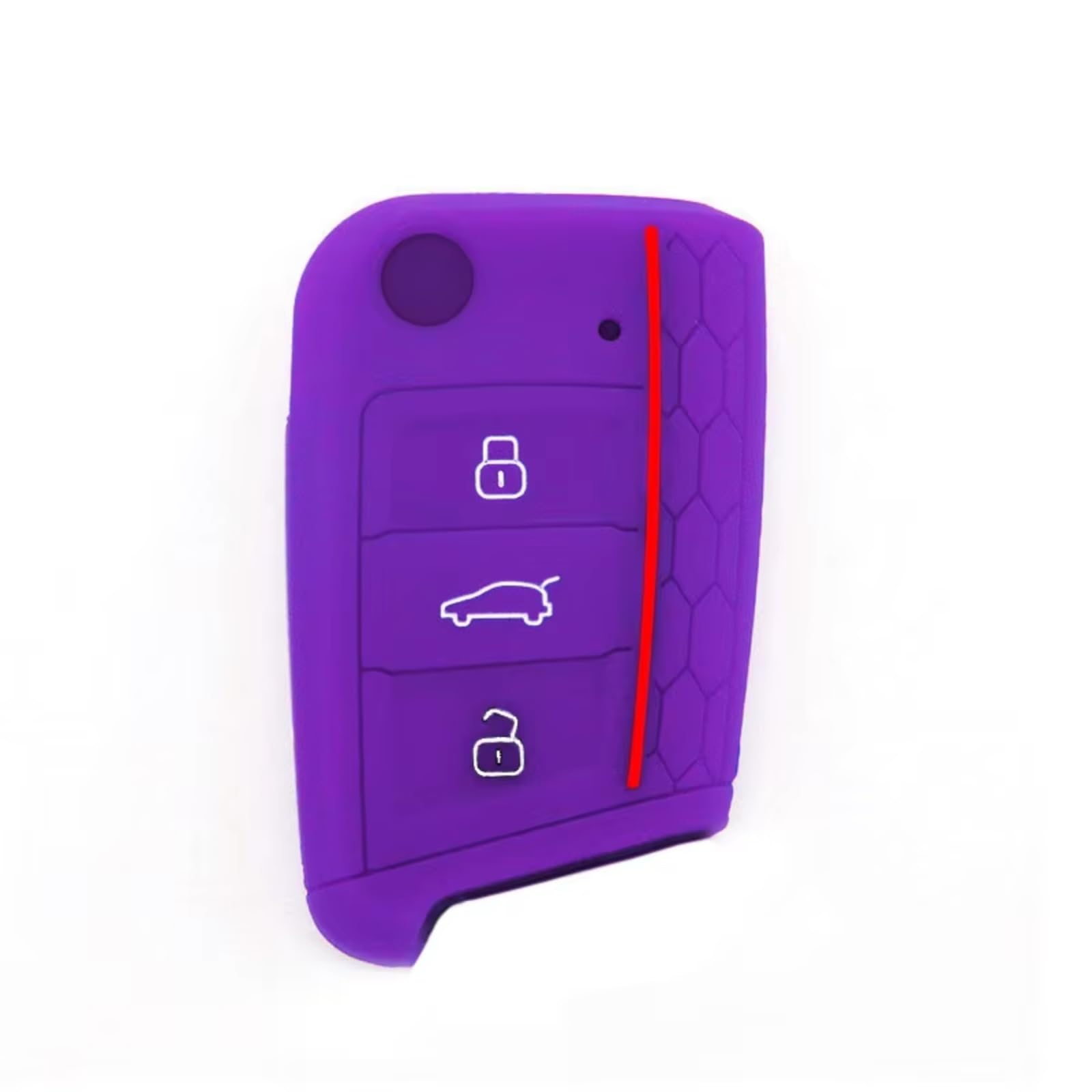 Innenzubehör Für Seat Für Leon Für Silikon Auto 3 Tasten Schlüssel Abdeckung Fall Shell Auto Innenform(PURPLE) von QILINGS