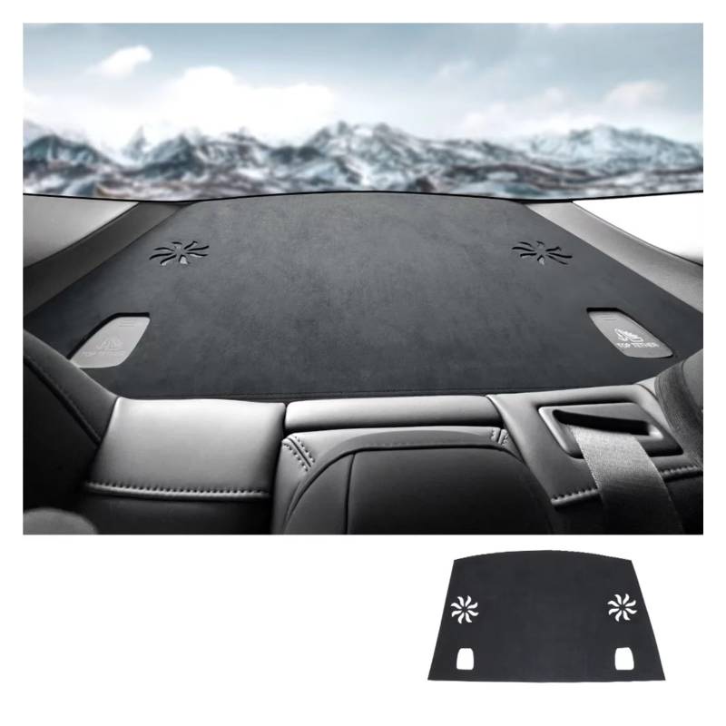 Innenzubehör Für Tesla für Modell 3 für Highland 2024-up Sonnenschutz Schutz Anti-UV Dash Matte Flanell Dashboard Abdeckung Pad Auto Innenform(Black Rear Mat) von QILINGS