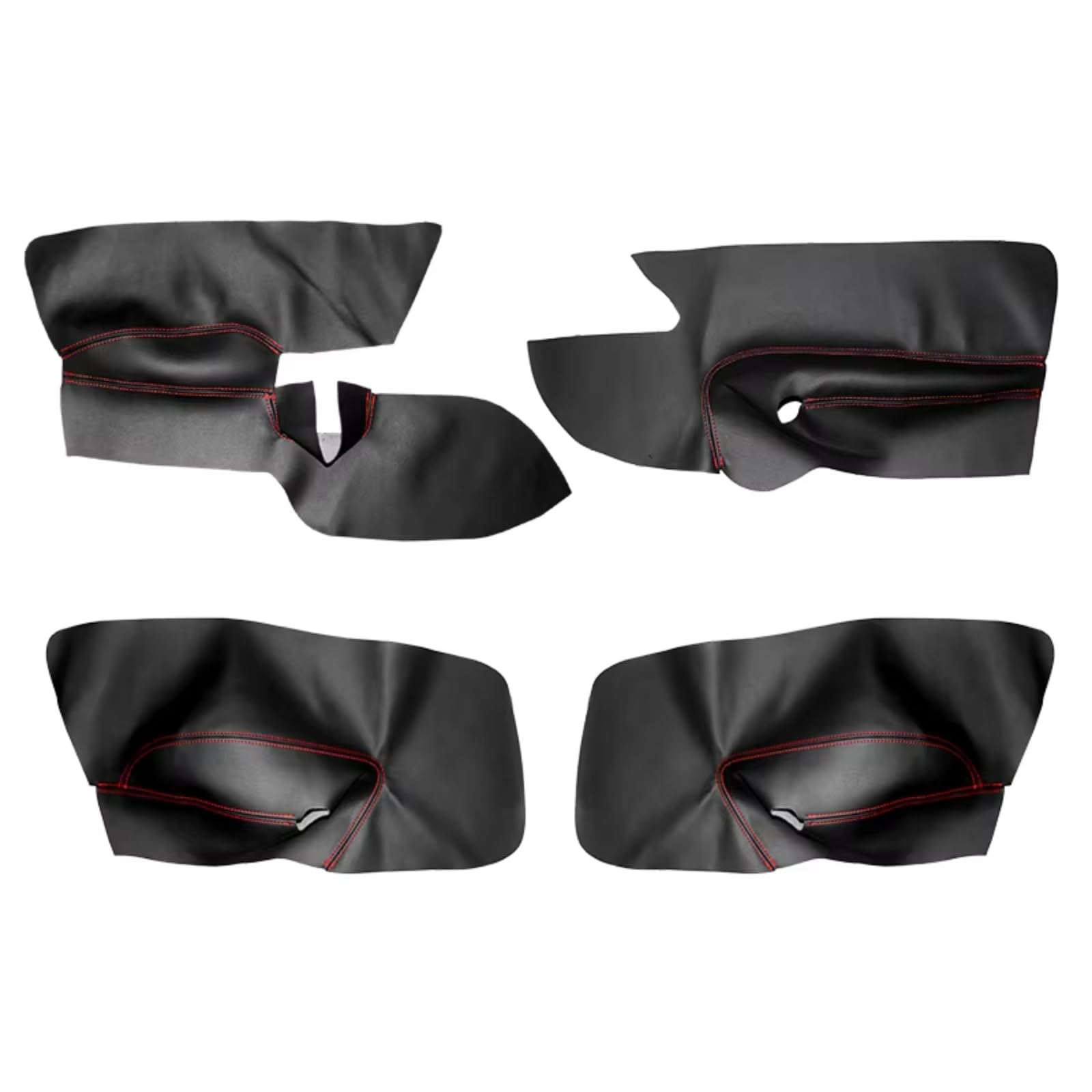 Innenzubehör Für VW Für Golf 5 Für Jetta 2005-2009 Auto Tür Armlehne Panel Abdeckung Aufkleber Trim Links Hand stick Tür Panel Abdeckung Auto Innenform(4pcs Black-red line) von QILINGS