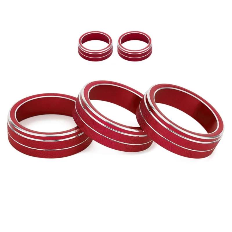 Innenzubehör Für VW Für Golf mk7 Für Polo 2015-2019 Auto Rückspiegel Einstellung Schalter Knopf Ring Auto Innenform(Red,16-20) von QILINGS