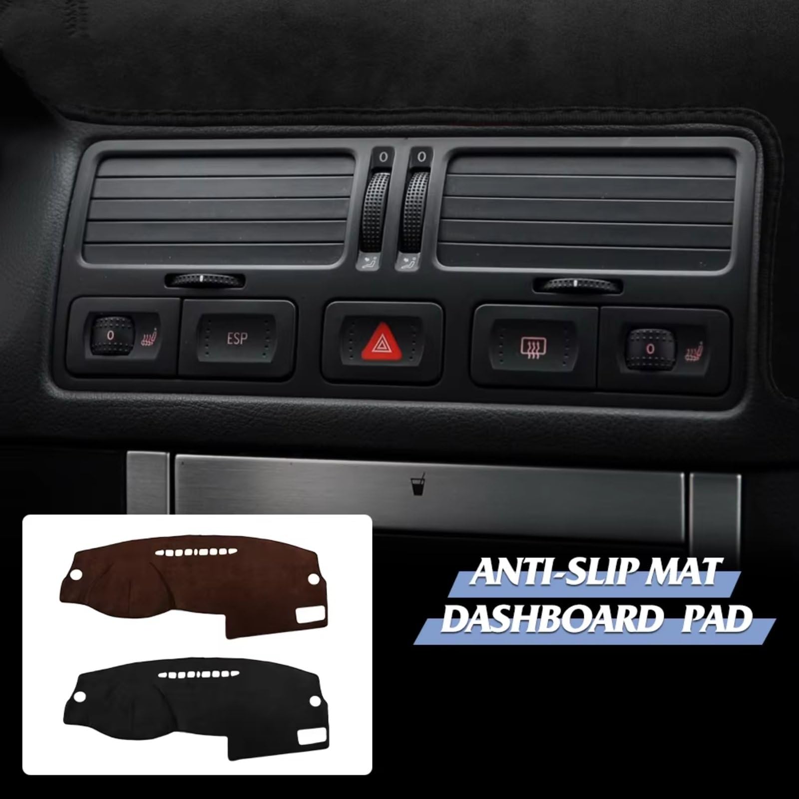 Innenzubehör Für VW für Golf 4 MK4 für Golf IV 1J 2000 2001-2005 Anti-UV-Armaturenbrett-Matte, Flanell-Armaturenbrett-Abdeckungspad Auto Innenform(RHD Brown) von QILINGS